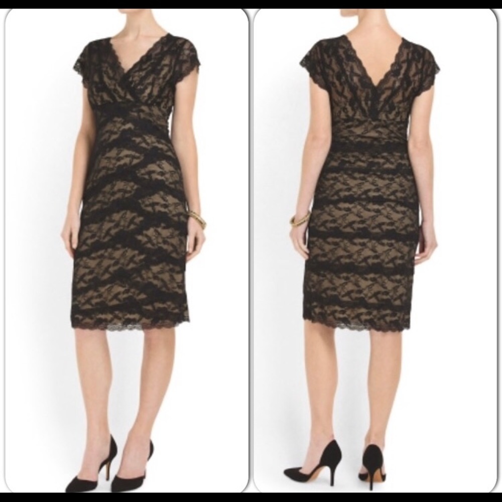 Helene Blake Dress Size 10 Black Nude NWT
